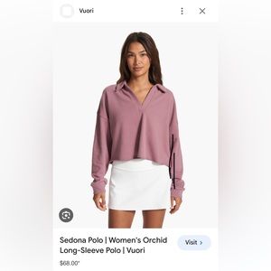 Vuori Sedona Cropped Sweatshirt color Orchid